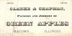 Label, "Clarke & Chapman, Packers and Jobbers of Green Apples, Macomb, Illinois