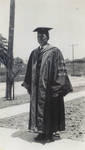 Unidentified man on the campus of California Christian College, Los Angeles