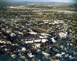 Aerial view of the Chapman College campus, Orange, California, 1973