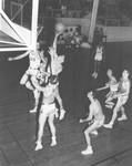 Basketball game in "The Box" [gym] at Chapman College, Orange, California around 1954