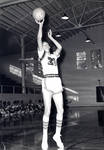 Steve Simmons with basketball, Chapman College, Orange, California