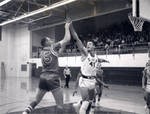 Basketball game in the gym, Chapman College, Orange, California