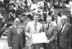 Presentation of the Don Perkins Award, Chapman College gym, Orange, California, January, 1980
