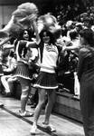 Chapman College cheerleaders Tawny Denis and Tami Bonham, Orange, California, 1978.