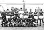 Soccer team with Coach Henry Kemp-Blair, Chapman College, Orange, California, 1966
