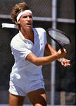 John Hancock, tennis team member and All-American, Chapman College, Orange, California, 1983