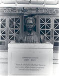 Bust of Albert Schweitzer outside Argyros Forum