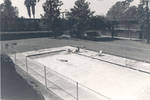 Swimming pool for Cheverton Residence Hall [originally East Hall], Chapman College, Orange, California