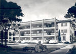 Architectural rendering of Davis Apartments, Chapman College, Orange, California