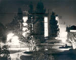 Night view of Hashinger Hall, Chapman University, Orange, California