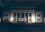 Night view of Memorial Hall, Chapman College, Orange, California