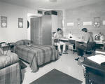 Dormitory room in Morlan Residence Hall, Chapman College, Orange, California