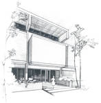 Architectural drawing of library, Chapman College, Orange, California, 1965