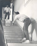 Moving the books into the new Chapman College library, Orange, California, 1967