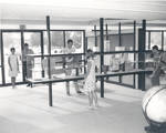 Display cases in the Thurmond Clarke Memorial Library, Chapman College, Orange, California