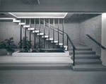 Stairs inside the Thurmond Clarke Memorial Library, Chapman College, Orange, California