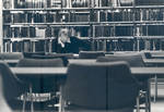 Study area inside the Thurmond Clarke Memorial Library, Chapman College, Orange, California
