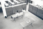 Overview of the card catalog in the Thurmond Clarke Memorial Library, Chapman College, Orange, California