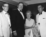 Irvin C. Chapman, John Wayne, Mrs. A. Hazel (Bragg) Konold and Dr. S. Ewing Konold at the Chapman College Challenge '70 Dinner