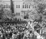 Commencement in the Shady Quad by Wilkinson Hall, Chapman College