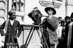 Carl Louis Gregory behind Akeley Camera in Bombay,1923