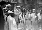 H.T. Cowling filming in Bombay, India, 1923