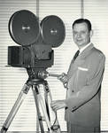 Eric Berndt, ca. 1958, with Auricon 5000