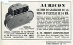 Advertisement for Auricon, January-February 1941