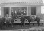 Men on ranch house, Brownsville, Texas, 1905