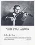 Henri Temianka Correspondence; (d'archambeau) by Pierre D'Archambeau