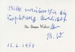 Henri Temianka Correspondence; (walter) by Bruno Walter