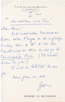 Henri Temianka Correspondence; (hutchins) by Robert Hutchins