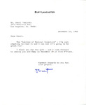 Henri Temianka Correspondence; (lancaster) by Burt Lancaster