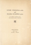 Henri Temianka (Concert Programs) by House on Hill