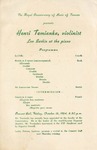 Henri Temianka (Concert Programs) by The Royal Conservatory of Music of Toronto