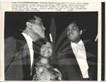 Coretta Scott King with Muhammad Ali and Harry Belafonte