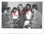 Thurgood Marshall with Central High Students