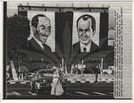 Portraits of Nixon and Sadat in Cairo