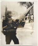 Khmer Rouge Soldier with Flag