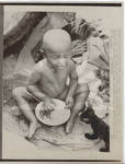 Cambodian Boy and Cat Eat Rice